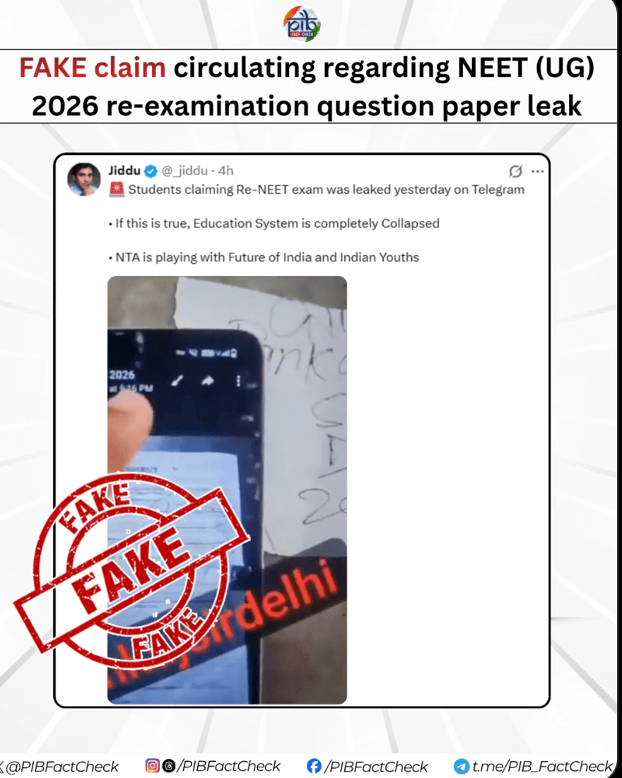 NEET-UG 2026 re-exam: NTA, PIB debunk fresh paper leak claims; SFI demands attendance data
