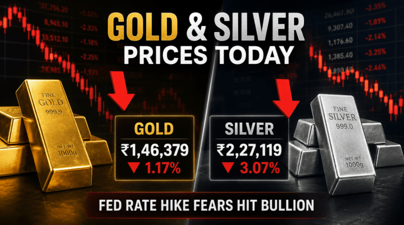Bullion market weakens: Gold falls, silver sinks over 3% on Fed concerns Bullion market weakens: Gold falls, silver sinks over 3% on Fed concerns