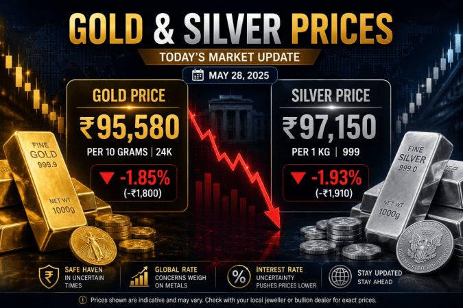 Gold slips below ₹1.45 lakh, silver drops nearly 2% on rate hike worries