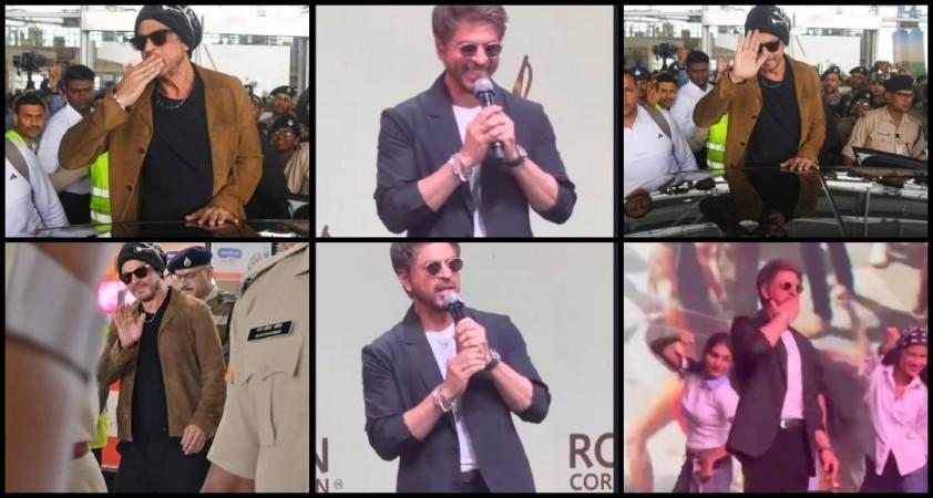 'Namma Mangaluru': Shah Rukh Khan dances to 'Jhoome Jo Pathaan', blows flying kisses at real estate event, gets mobbed by fans at Mangaluru airport