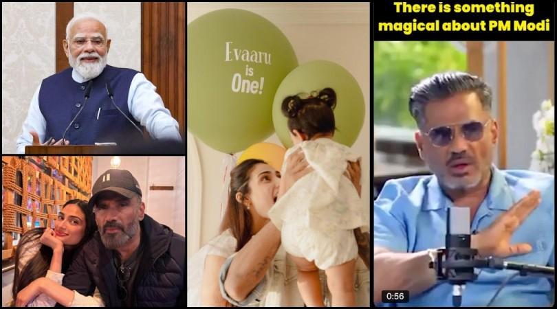 'She offers laddoos to PM Modi's photo': Suniel Shetty shares 15-month-old granddaughter Evaarah's morning ritual; BJP shares clip