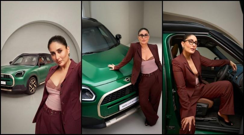 Kareena Kapoor turns MINI India's brand ambassador; exudes boss lady vibes in plunging neckline maroon pantsuit [Pics]