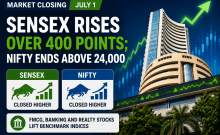Market closing July 1: Sensex Rises Over 400 Points; Nifty Ends Above 24,000