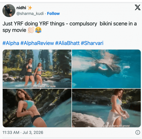 'Spy Thriller Or Swimsuit Calendar...' Netizens Call Out Alpha Makers Over Alia Bhatt & Sharvari's Bikini Scenes