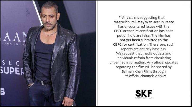 Maatrubhumi in trouble? Salman Khan Films denies CBFC issue reports; fans say, 'Release it on OTT' Maatrubhumi in trouble? Salman Khan Films denies CBFC issue reports; fans say, 'Release it on OTT'