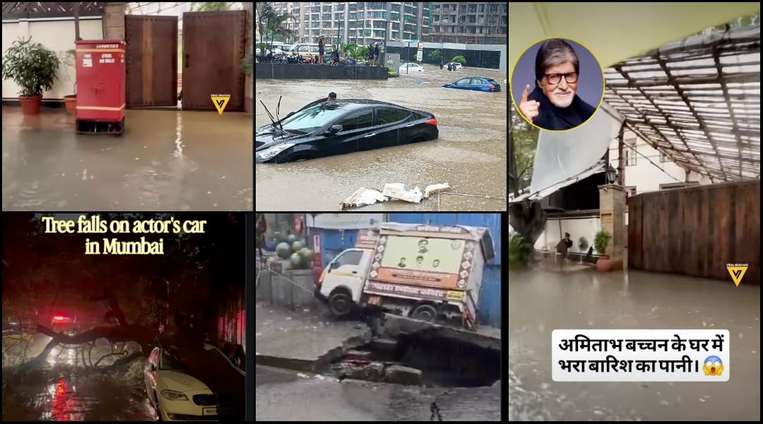 Mumbai rains: Amitabh Bachchan's Juhu bungalow flooded; Bhandup road caves in, tree falls on Urvashi Dholakia's son's car
