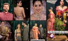 Anshula Kapoor wears high heels despite being taller than her husband Rohan; Janhvi and Shanaya Kapoor look sensuous in backless bralette-style outfits at reception