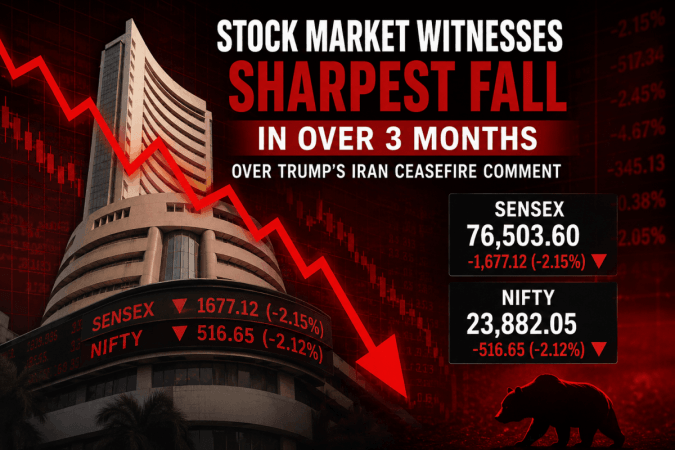 Bloodbath at Dalal Street: Sensex plunges 1,677 points, Nifty drops 517 amid Iran-US tensions Bloodbath at Dalal Street: Sensex plunges 1,677 points, Nifty drops 517 amid Iran-US tensions