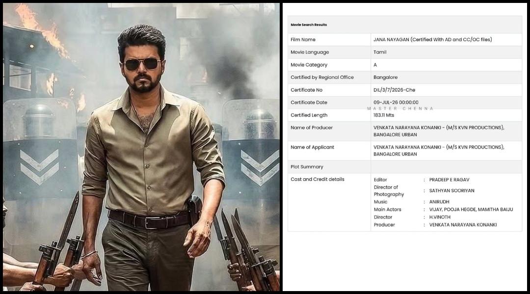 Jana Nayagan: Tamil Nadu CM Vijay's Final Film Gets 'A' Certificate From CBFC