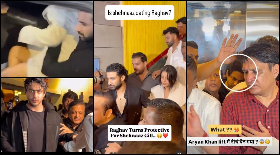 Raghav Juyal lifts Shehnaaz Gill, makes her sit in car; duo walk hand-in-hand as Aryan Khan hides in lift; trips while walking; gets mobbed at party