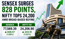 Sensex surges 828 points, Nifty tops 24,200 amid broad-based buying