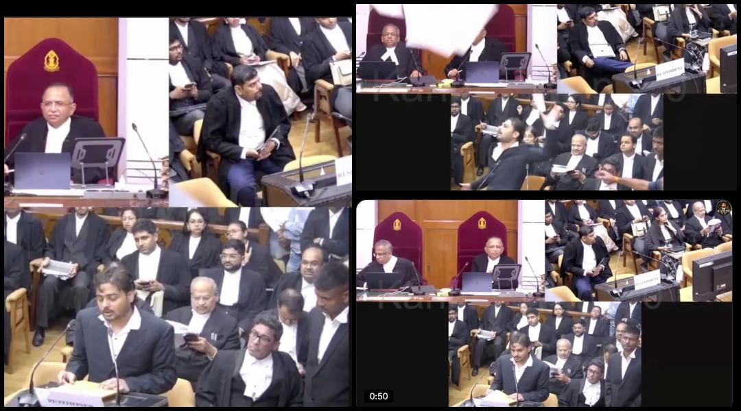 'Mr judicial servant, I order you...': Litigant disrupts Supreme Court, hurls papers, abuses CJI