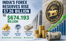 India's foreign exchange reserves surged by $7.260 billion to $674.193 billion in the week