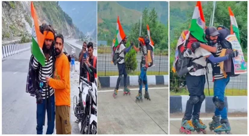 On skates and with faith: Young pilgrims make extraordinary journey to Amarnath Cave Pilgrims on wheels