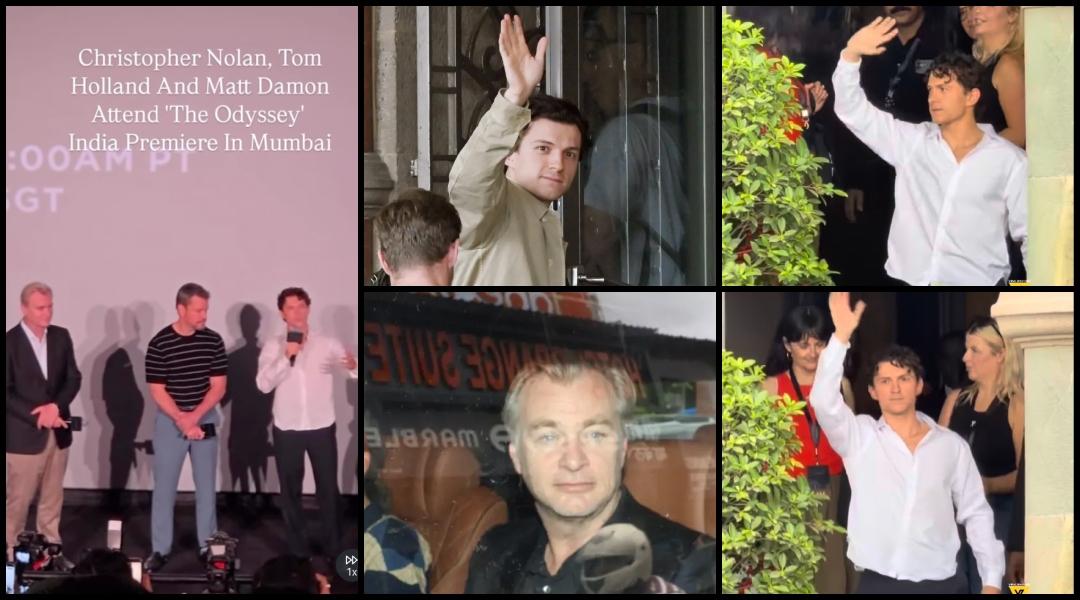 'Not the first time I've come to Mumbai': Christopher Nolan beams with joy, Tom Holland waves at paps, thanks fans at The Odyssey screening