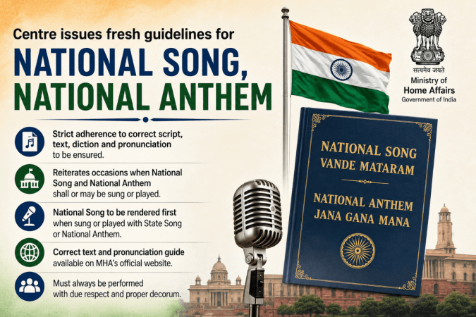 Correct script, pronunciation: Centre issues fresh guidelines for National Song, National Anthem Correct script, pronunciation: Centre issues fresh guidelines for National Song, National Anthem