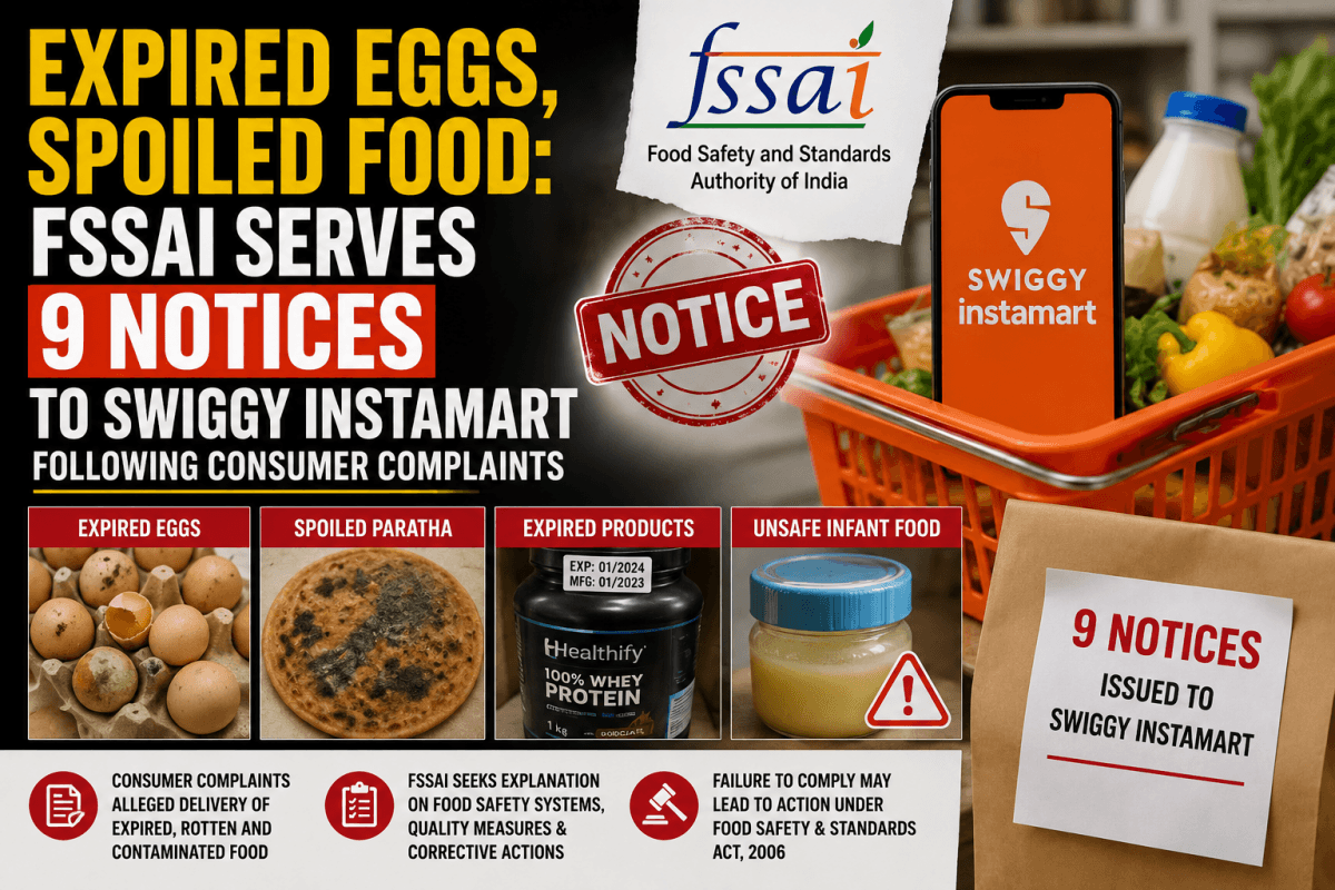 FSSAI slaps Swiggy Instamart with 9 notices following consumer complaints