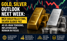 Gold, Silver Outlook Next Week, MCX Gold Falls 2.65% & Silver Slides 6.2% As US-Iran Tensions, Inflation Data Remain In Focus