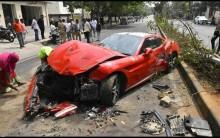 Speeding Ferrari worth Rs 3.5 crore crashes into apartment gate in Hyderabad's Jubilee Hills