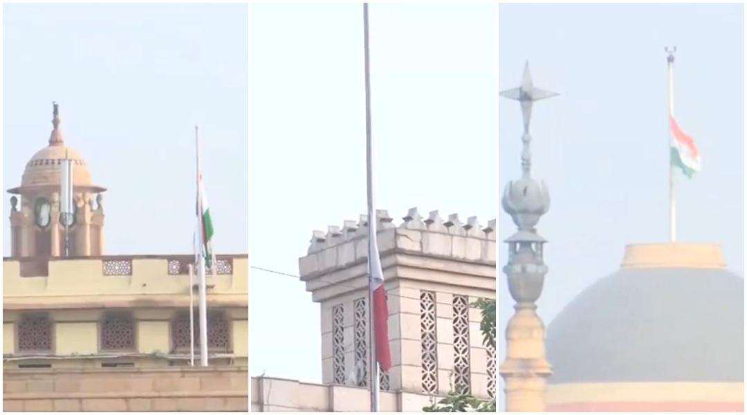 National Flag at Rashtrapati Bhavan flown at half-mast as India observes mourning for former Qatar Emir