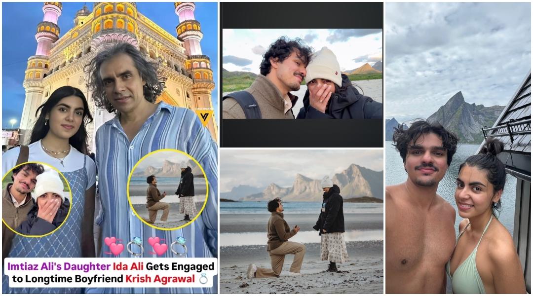 Ida Ali kisses BF as she gets engaged to beau Krish Agrawal at romantic destination; father-director Imtiaz Ali beams with joy