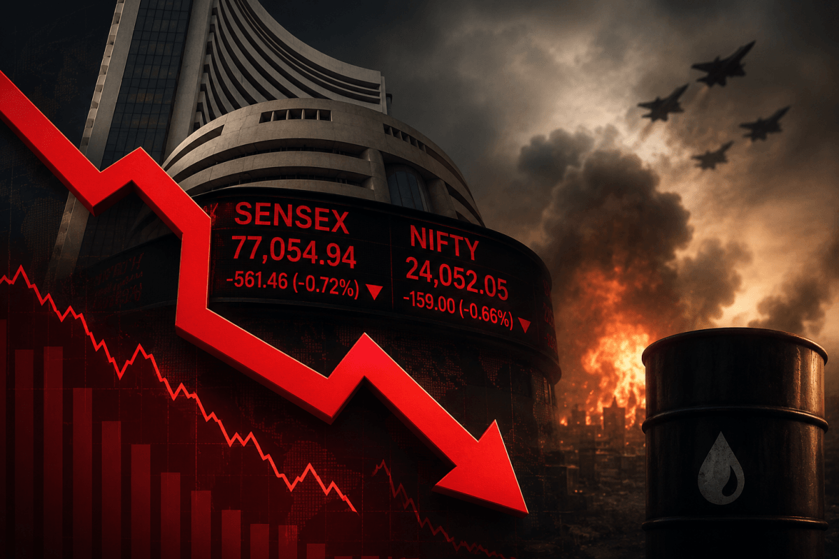 Market Wrap: Sensex Slides 561 Points, Nifty Loses 159 Amid Geopolitical Concerns