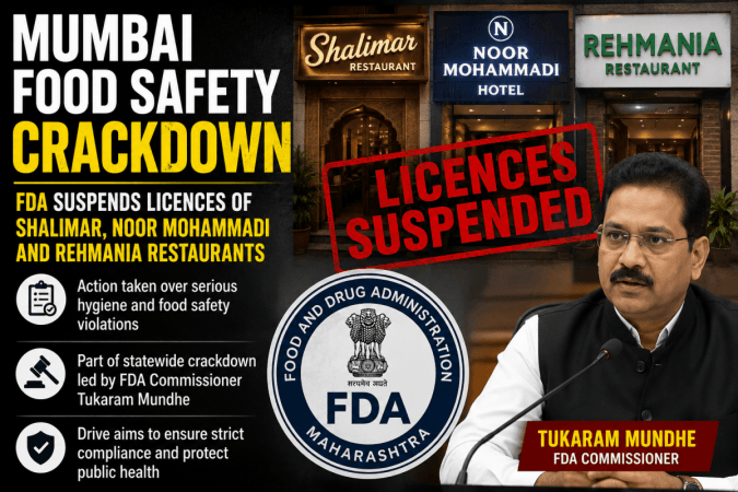 Mumbai food safety crackdown: FDA suspends licences of Shalimar, Noor Mohammadi and Rehmania restaurants Mumbai food safety crackdown: FDA suspends licences of Shalimar, Noor Mohammadi and Rehmania restaurants