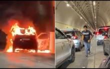 'Straight out of Hollywood disaster movie': Mumbai Coastal Road Tunnel Temporarily Shut After Moving Car Catches Fire Inside Tunnel