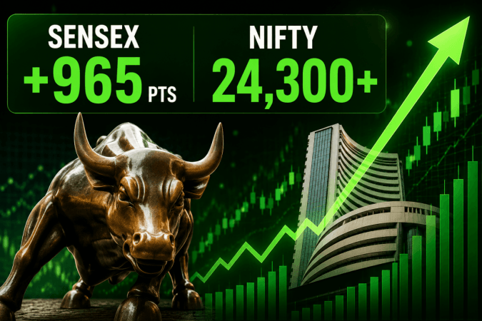 Sensex jumps 965 points, Nifty tops 24,300 on buying in banks, IT stocks Sensex jumps 965 points, Nifty tops 24,300 on buying in banks, IT stocks
