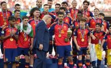 Donald Trump refuses to leave podium in awkward moment as Spain lift World Cup