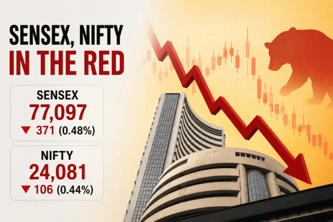 Sensex falls 371 points, Nifty slips below 24,100 amid rising crude, US tariff concerns