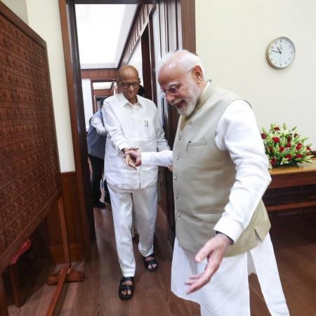 A day after joining CJP protest, Sharad Pawar meets PM Modi in Parliament A day after joining CJP protest, Sharad Pawar meets PM Modi in Parliament