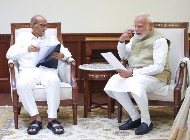 A day after joining CJP protest, Sharad Pawar meets PM Modi in Parliament A day after joining CJP protest, Sharad Pawar meets PM Modi in Parliament
