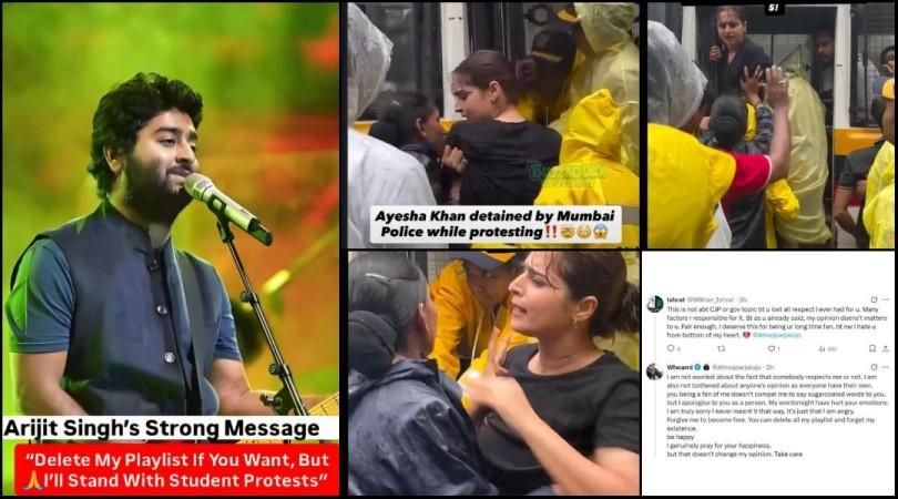 Ayesha Khan pushed into van, detained by Mumbai Police; Arijit Singh slams fans for unfollowing him over support for CJP protests