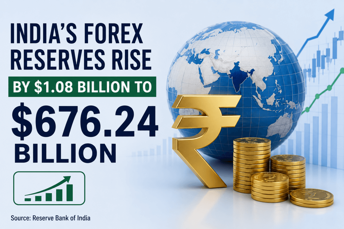India's forex reserves rise by $1.08 billion to $676.24 billion: RB