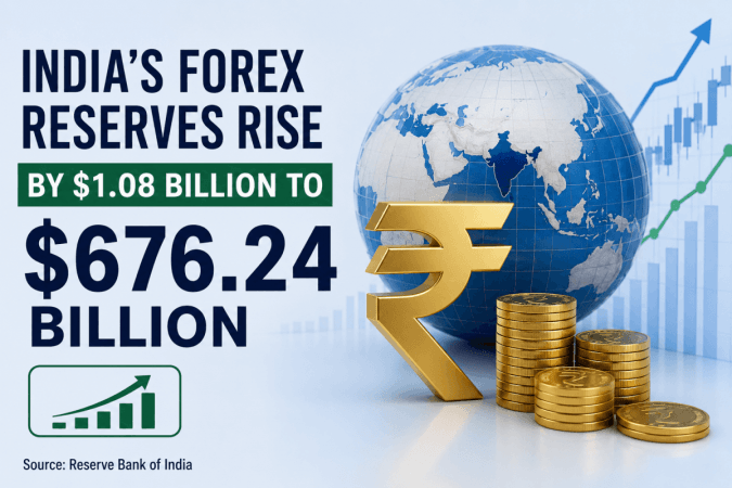 India's forex reserves rise by $1.08 billion to $676.24 billion: RB India's forex reserves rise by $1.08 billion to $676.24 billion: RB