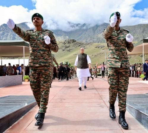 Defence Minister Rajnath Singh at Dras Rajnath Singh