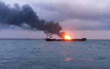 Oil tanker explodes after striking naval mine in Strait of Hormuz: Report