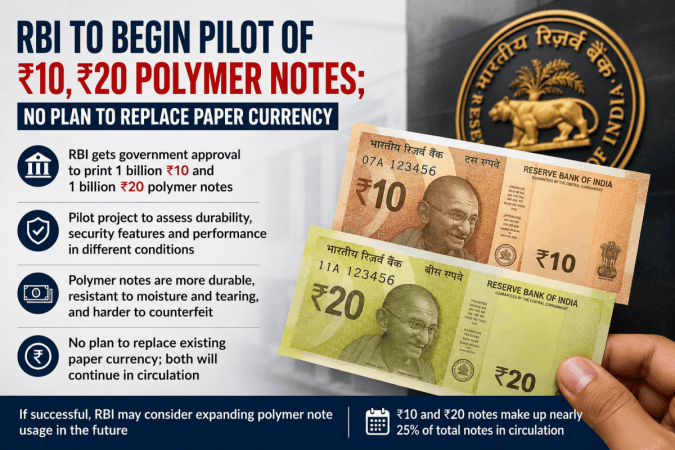RBI to trial Rs 10, Rs 20 plastic notes worth Rs 3,000 Crore; Centre says no proposal to replace paper notes RBI to trial Rs 10, Rs 20 plastic notes worth Rs 3,000 Crore; Centre says no proposal to replace paper notes