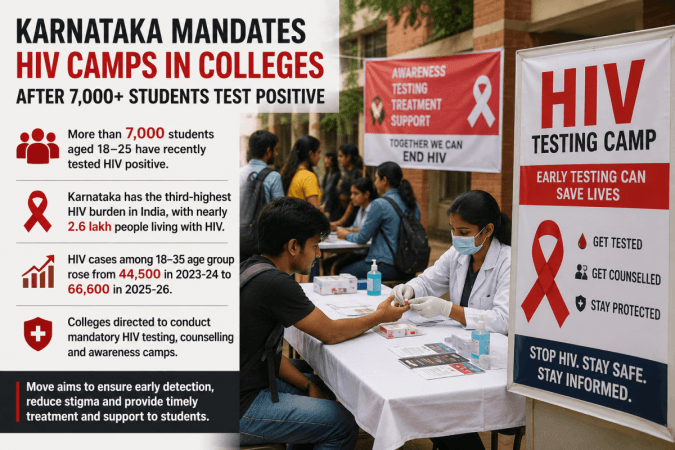 7,000 Students Test HIV Positive; Karnataka Mandates HIV Camps in Colleges 7,000 Students Test HIV Positive; Karnataka Mandates HIV Camps in Colleges