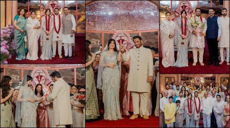 Late Ajit Pawar's son Parth Pawar gets engaged to Kaiynaat Dara; CM Devendra Fadnavis, Sharad Pawar pose with the newlyweds Late Ajit Pawar's son Parth Pawar gets engaged to Kaiynaat Dara; CM Devendra Fadnavis, Sharad Pawar pose with newly weds