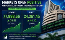 Markets open positive amid global optimism, sustained FII inflows