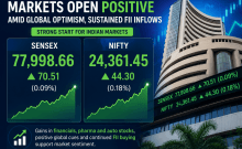 Markets open positive amid global optimism, sustained FII inflows