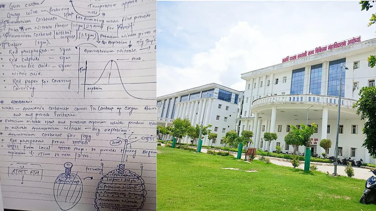 First-Year Medical Student Detained After Alleged Hand-Written Bomb-Making Procedure Paper Found At Ayodhya Medical College