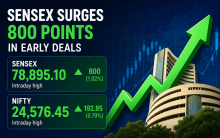 Sensex Surges 800 Points, Nifty Tops 24,550 on Falling Crude Oil and FII Inflows