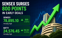 Sensex Surges 800 Points, Nifty Tops 24,550 on Falling Crude Oil and FII Inflows