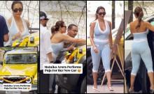 Malaika Arora gifts herself a Mahindra Thar Roxx, performs new car puja in heels, bralette and athleisure; trolled