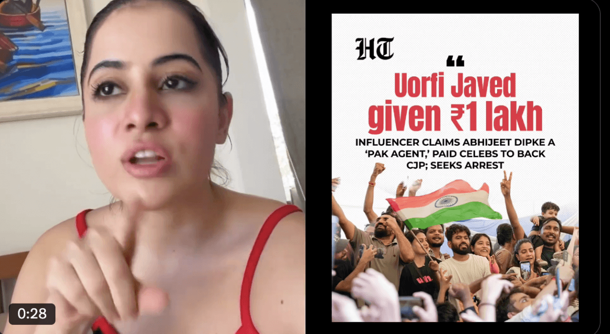 'Didn't Take Re 1, prove It and I'll quit social media': Uorfi Javed denies taking Rs 1 lakh from Abhijeet Dipke to support CJP