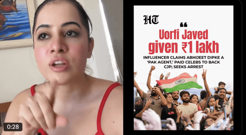 'Didn't take Re 1, prove it and I'll quit social media': Uorfi Javed denies taking Rs 1 lakh from Abhijeet Dipke to support CJP 'Didn't Take Re 1, prove It and I'll quit social media': Uorfi Javed denies taking Rs 1 lakh from Abhijeet Dipke to support CJP