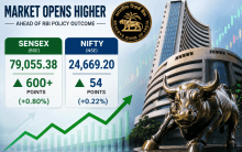 Sensex Opens Above 79,000, Nifty Rises Ahead of RBI Policy Decision; Realty, Auto Stocks Lead Gains